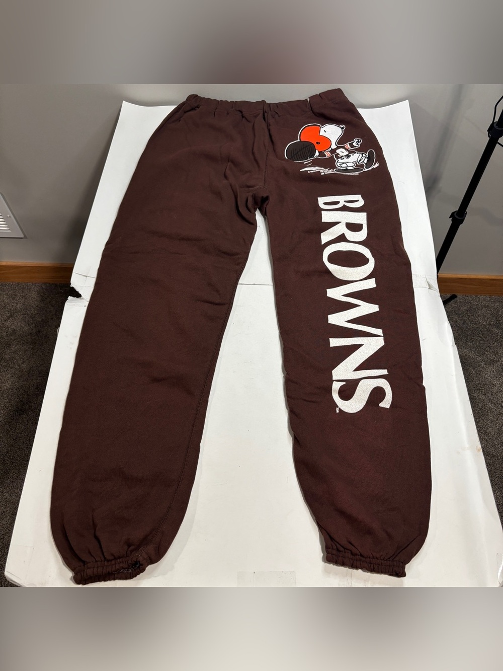 Vtg 80s Snoopy Cleveland Browns Sweatpants Artex Peanuts Joggers XL